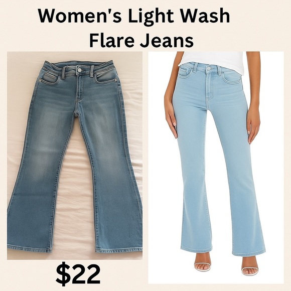 Wild Fable Women’s Light Wash Flare Jeans – Size 12 - Picture 1 of 6